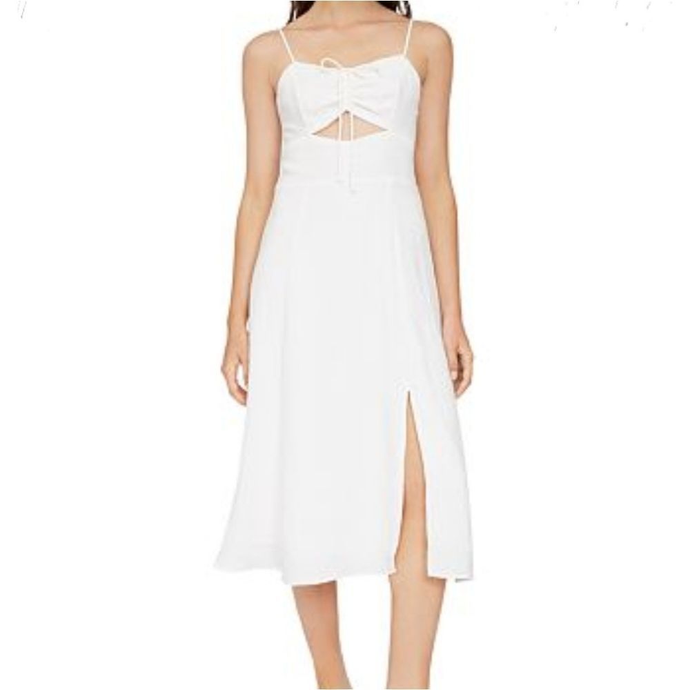 LUCY Paris dress cutout midi white summer dress